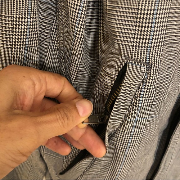 Diesel Vintage Cotton Zip Up Jacket varsity Micro plaid women w pockets Sz large - Picture 5 of 13